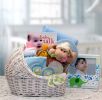 Double Delight Twins New Baby Gift Basket - Yellow