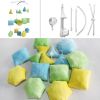 Handmade Yellow Green Blue Plush Geometric Figure Baby Crib Mobile Nursery Room Decor Musical Mobile Crib Toy for Girls Boys