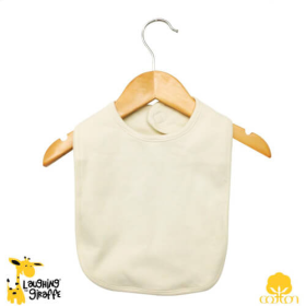 The Laughing Giraffe Baby Bibs With Velcro Closure (Color: Natural, size: One Size)