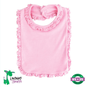 The Laughing Giraffe Baby Ruffles Bib (Color: Pink, size: 2 Ply)