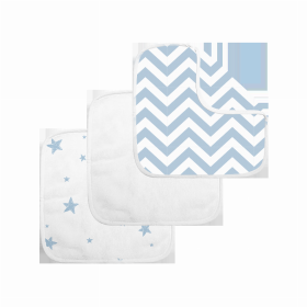 Washcloth Terry 3Pk (Color: Blue Chevron/Wht Sol/Blue Star)