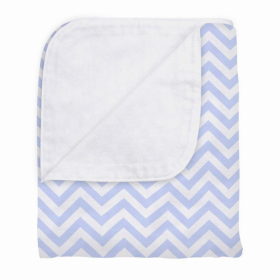 Flannel | Reversible Crib Blanket (Color: Blue Chevron, size: 42x42)