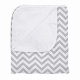 Flannel | Reversible Crib Blanket (Color: Grey Chevron, size: 42x43)