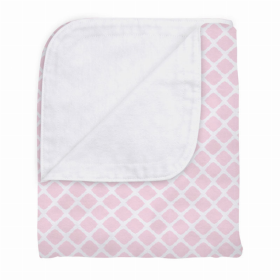 Flannel | Reversible Crib Blanket (Color: Pink Lattice, size: 42x47)