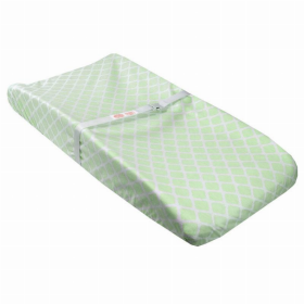 B&N Changing Pad Sheet Slits For Safety Strap (Color: Green Lattice)