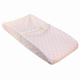 B&N Changing Pad Sheet Slits For Safety Strap (Color: Pink Lattice)