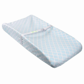 B&N Changing Pad Sheet Slits For Safety Strap (Color: Blue Lattice)