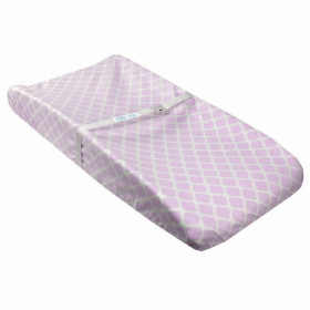 B&N Changing Pad Sheet Slits For Safety Strap (Color: Lilac Lattice)