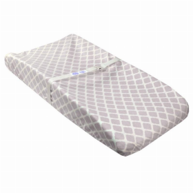 B&N Changing Pad Sheet Slits For Safety Strap (Color: Grey Lattice)