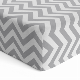 Fitted Crib Sheet (Color: Grey Chevron)