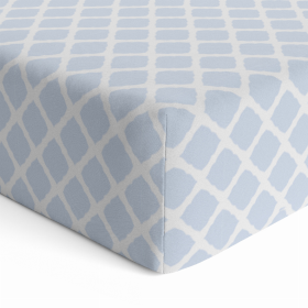 Fitted Crib Sheet (Color: Blue Lattice)