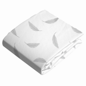 Fitted Crib Sheet Flannel (Color: Grey Feathers)