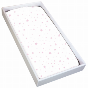 Change Pad Sheet Flannel (Color: Pink Scribble Star)