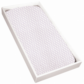 Terry Change Pad Sheet (Color: White/Lilac Ornament)