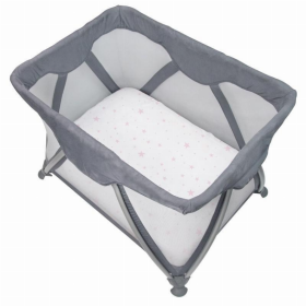 Portable Play Pen Sheet (Color: Pink Scribble Star)