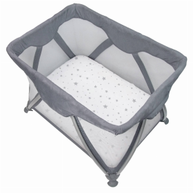 Portable Play Pen Sheet (Color: Blue Scribble Star)