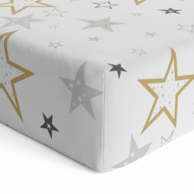 Crib Sheet Percale (Color: Multi Golden Star)