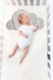 Crib Sheet Flannel With Satin (Color: Cloud White)