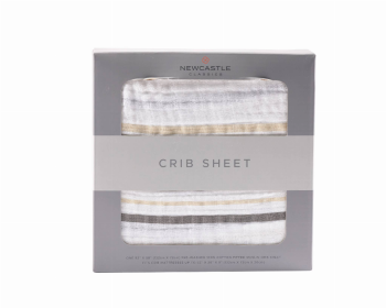 Crib Sheet (Color: Grey Stripe)