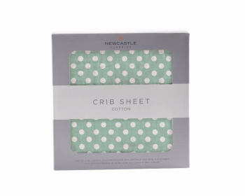 Crib Sheet (Color: Jade Polka Dot)