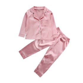 Pure Color Children's Bathrobe Casual Fashion Suit (Option: Pink-80cm)