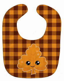 Fall Baby Bib (Color: Fall Leaf on Gingham, size: 10 x 13)