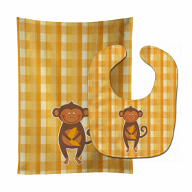 Monkey Baby Bib & Burp Cloth (Color: Monkeys1, size: 11 x 18)