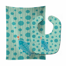 Fish Baby Bib & Burp Cloth (Color: Fish, size: 11 x 18)