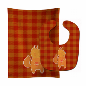 Fox Baby Bib & Burp Cloth (Color: Foxes, size: 11 x 18)