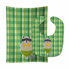 Raccoon Baby Bib & Burp Cloth (Color: Raccoons, size: 11 x 18)