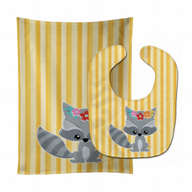 Raccoon Baby Bib & Burp Cloth (Color: Raccoons1, size: 11 x 18)