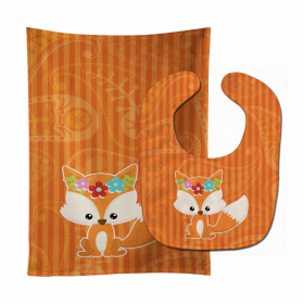 Fox Baby Bib & Burp Cloth (Color: Foxes1, size: 11 x 18)