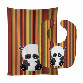 Panda Baby Bib & Burp Cloth (Color: Pandas5, size: 11 x 18)