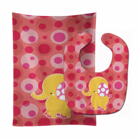 Girl Baby Bib & Burp Cloth (Color: Elephants, size: 11 x 18)