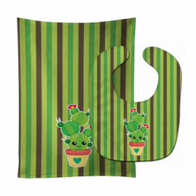 Flower Baby Bib & Burp Cloth (Color: Cactus, size: 11 x 18)