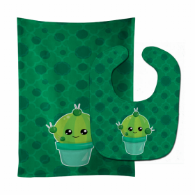 Flower Baby Bib & Burp Cloth (Color: Cactus2, size: 11 x 18)