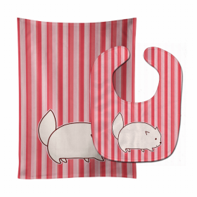 Plaid Animal Baby Bib & Burp Cloth (Color: Pink Cats1, size: 11 x 18)