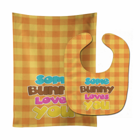 Easter Baby Bib & Burp Cloth (Color: Rabbit, size: 11 x 18)