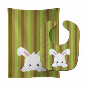 Easter Baby Bib & Burp Cloth (Color: Rabbit Hole, size: 11 x 18)