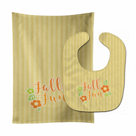 Seasonal Baby Bib & Burp Cloth (Color: Fall Fun Stripes, size: 11 x 18)