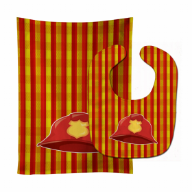 Fireman Baby Bib & Burp Cloth (Color: FireMan Hat, size: 11 x 18)