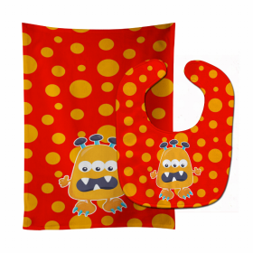 Little Monster Baby Bib & Burp Cloth (Color: Monster Visonator, size: 11 x 18)