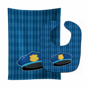 Police Baby Bib & Burp Cloth (Color: Police Hat, size: 11 x 18)