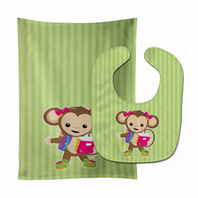 Monkey Baby Bib & Burp Cloth (Color: Monkeys2, size: 11 x 18)