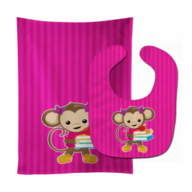 Monkey Baby Bib & Burp Cloth (Color: Monkeys, size: 11 x 18)