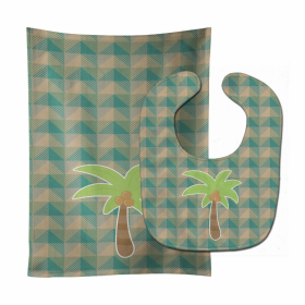 Palm Tree Baby Bib & Burp Cloth (Color: Palm Tree 4, size: 11 x 18)