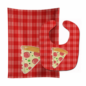 Pizza Baby Bib & Burp Cloth (Color: Slice of Pizza, size: 11 x 18)