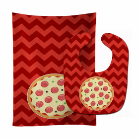 Pizza Baby Bib & Burp Cloth (Color: Large Pizza, size: 11 x 18)