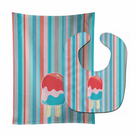 Ice Pop Popcicle Baby Bib & Burp Cloth (Color: Red Pink Blue, size: 11 x 18)