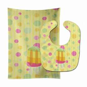 Ice Pop Popcicle Baby Bib & Burp Cloth (Color: Polkadots, size: 11 x 18)